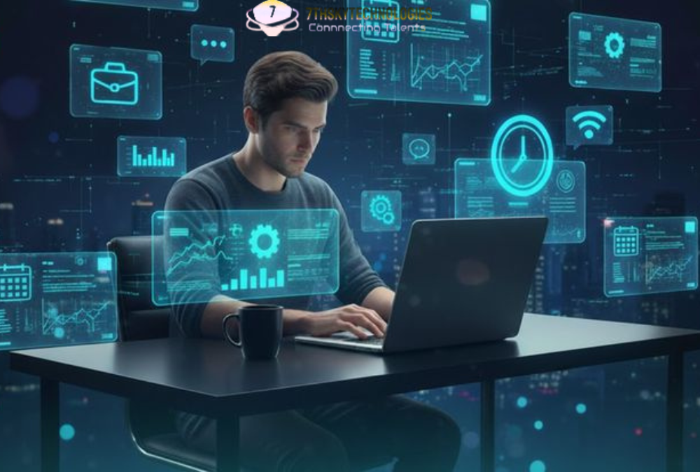 Business team using AI automation software to improve productivity and customer service