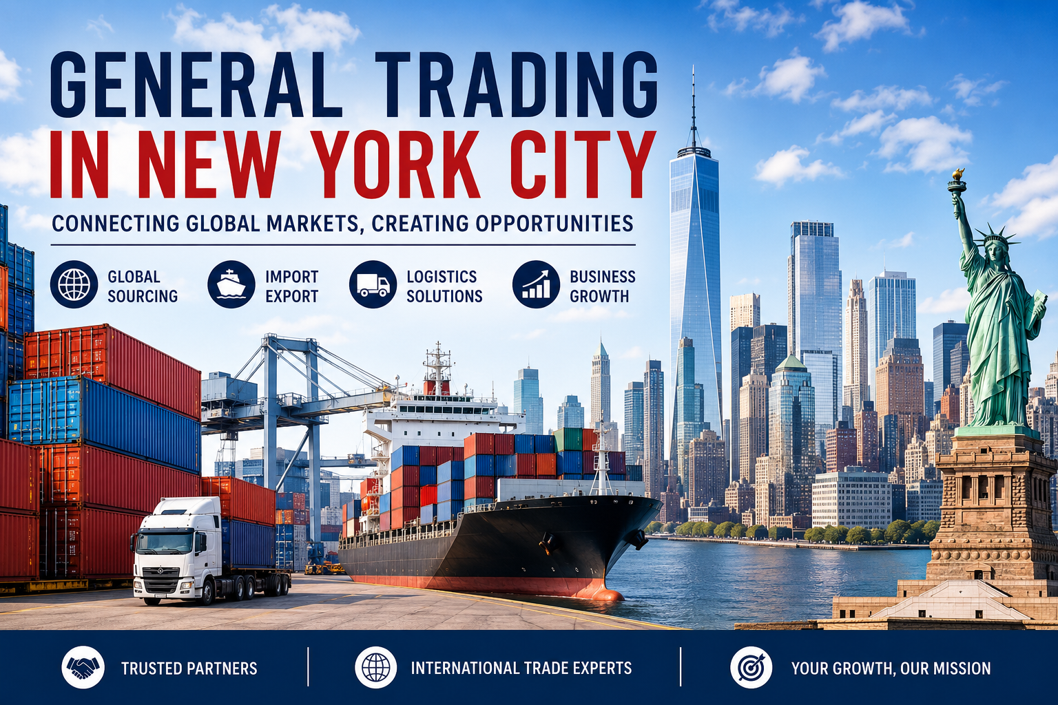 General Trading in New York City connecting international suppliers, import-export businesses, and global trade markets