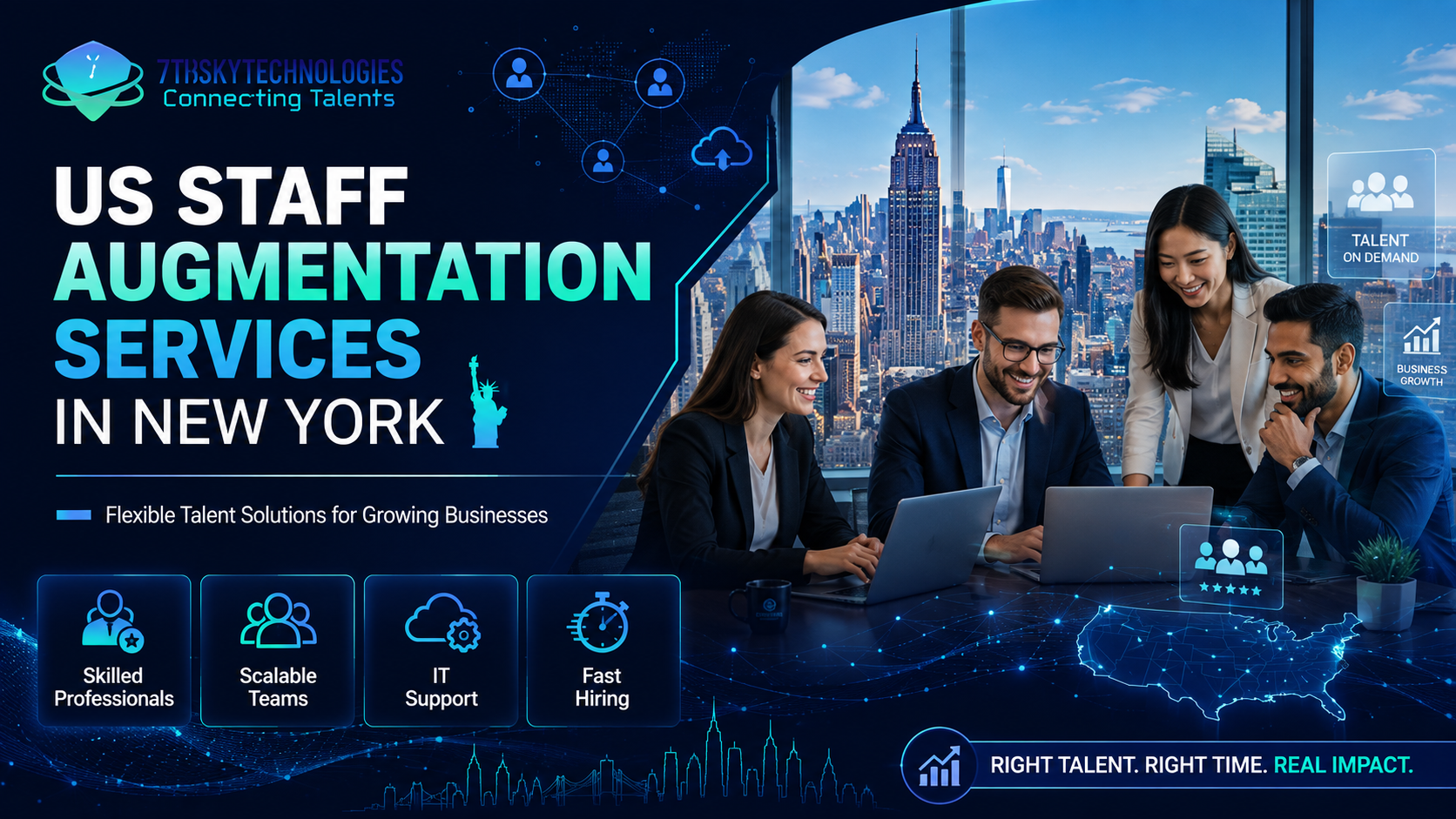 US Staff Augmentation Services in New York for flexible skilled professionals and scalable business teams