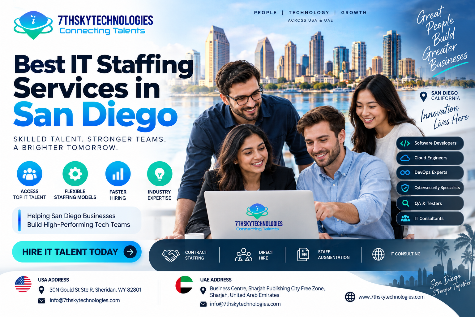 Best IT Staffing Services in San Diego by 7th Sky Technologies