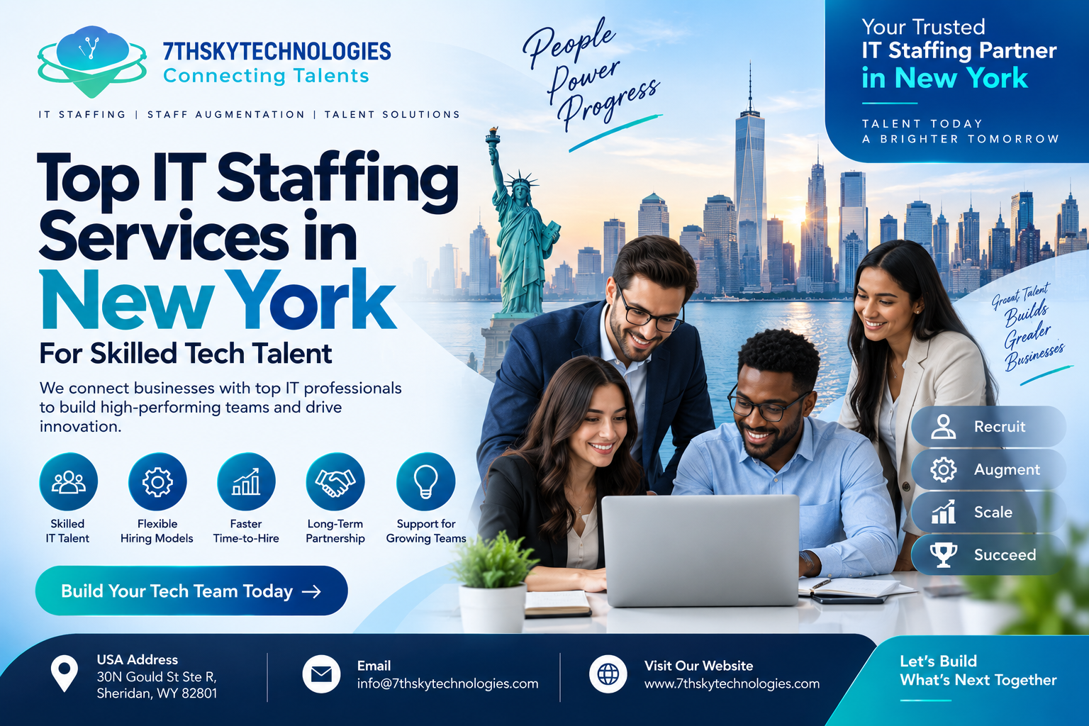 Top IT Staffing Services in New York for Skilled Tech Talent by 7th Sky Technologies