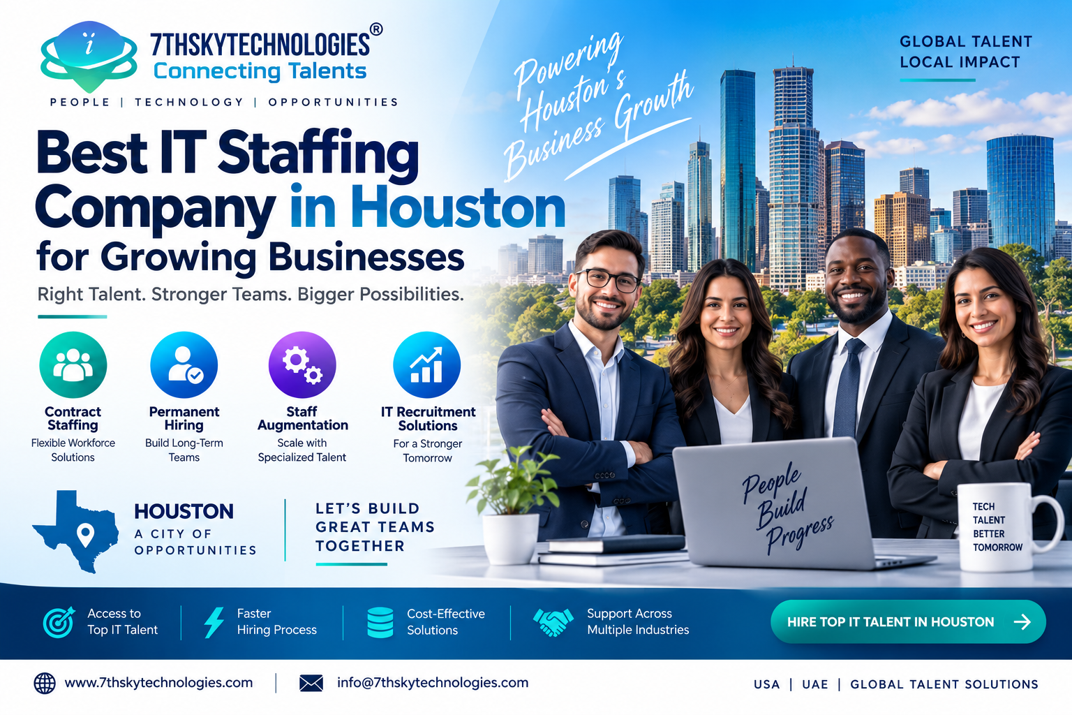 Best IT Staffing Company in Houston for Growing Businesses Image Alt Text: Best IT Staffing Company in Houston for Growing Businesses by 7th Sky Technologies