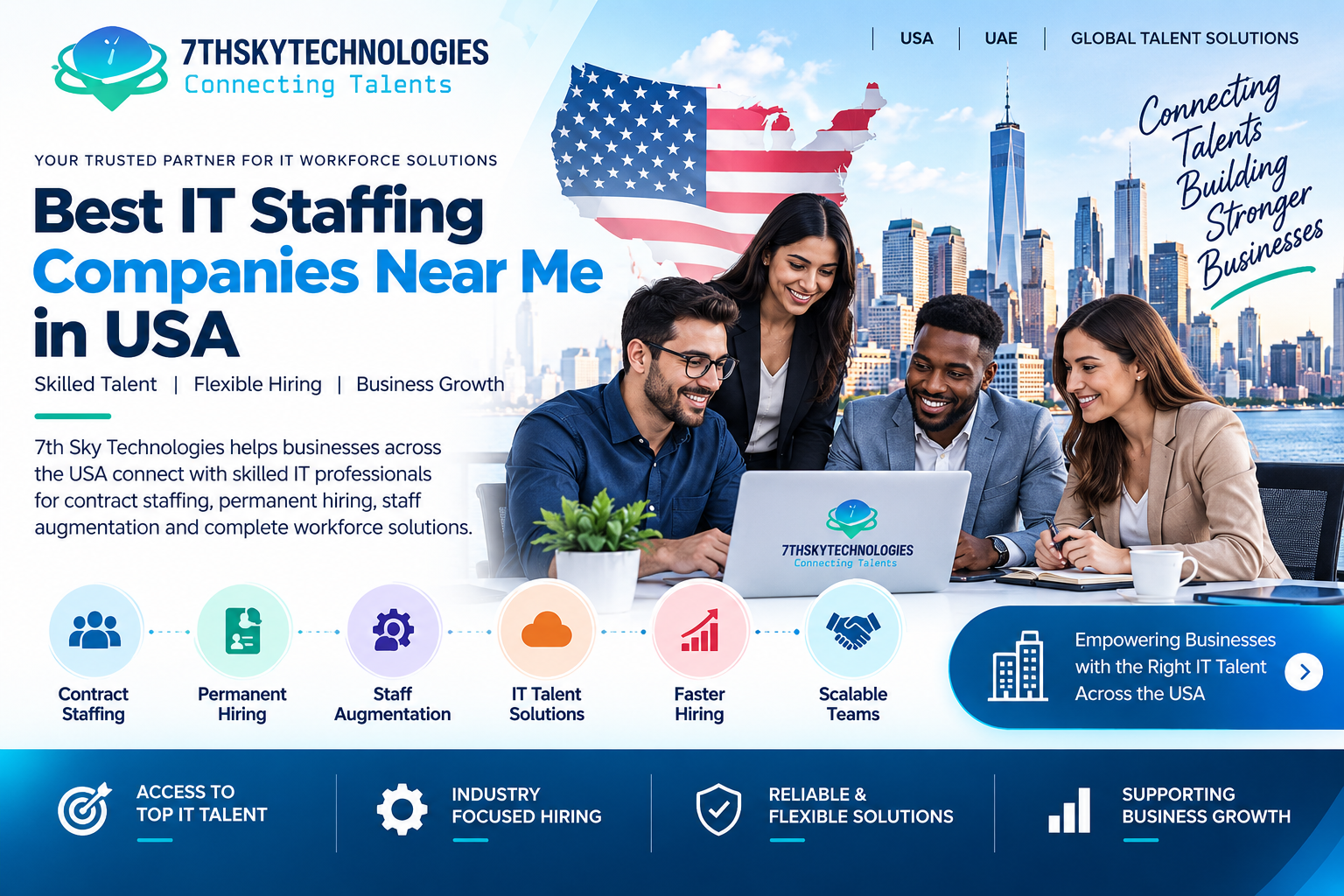 Best IT Staffing Companies Near Me in USA for contract, permanent and staff augmentation hiring by 7th Sky Technologies
