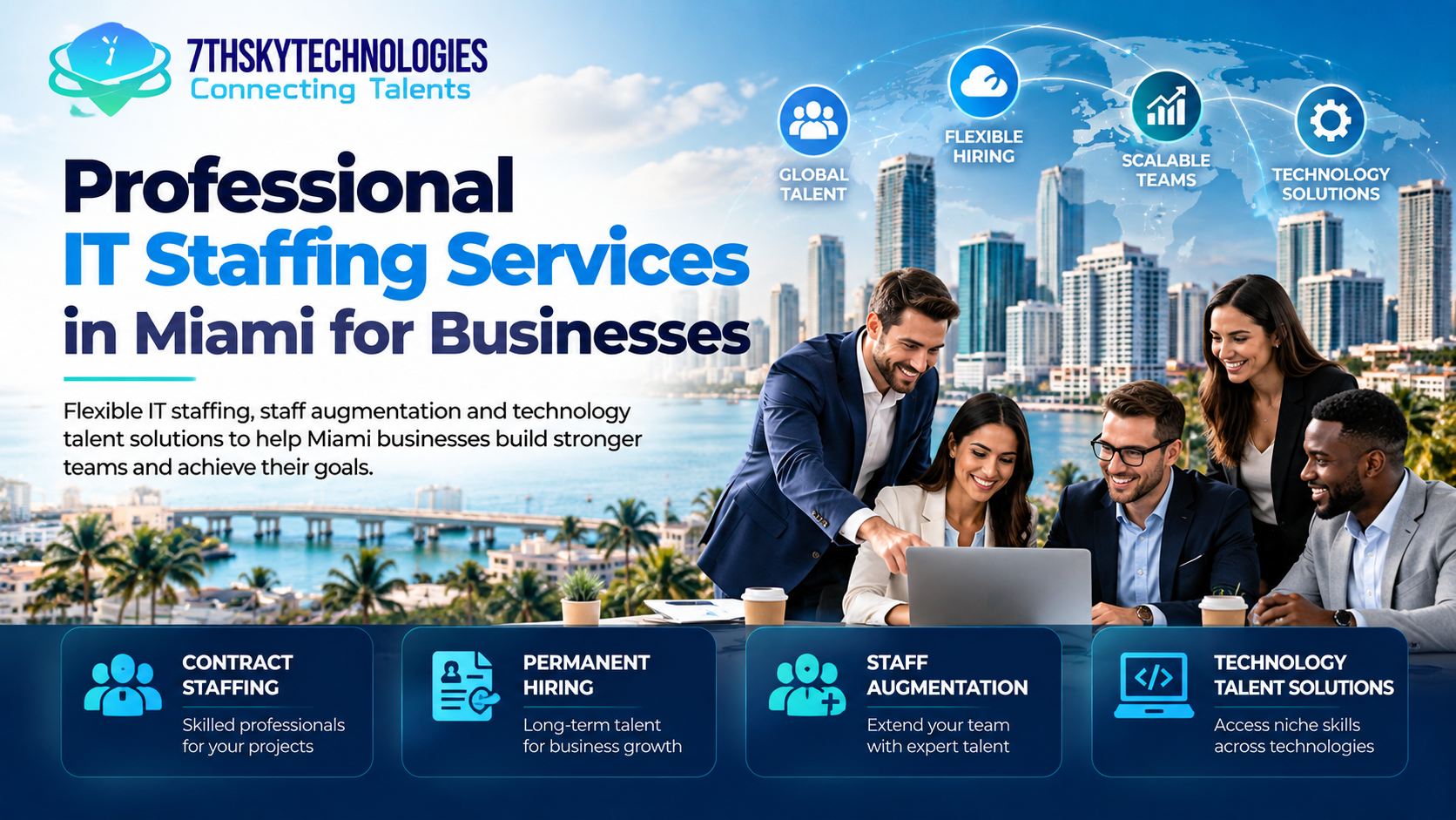 Professional IT Staffing Services in Miami for Businesses by 7th Sky Technologies