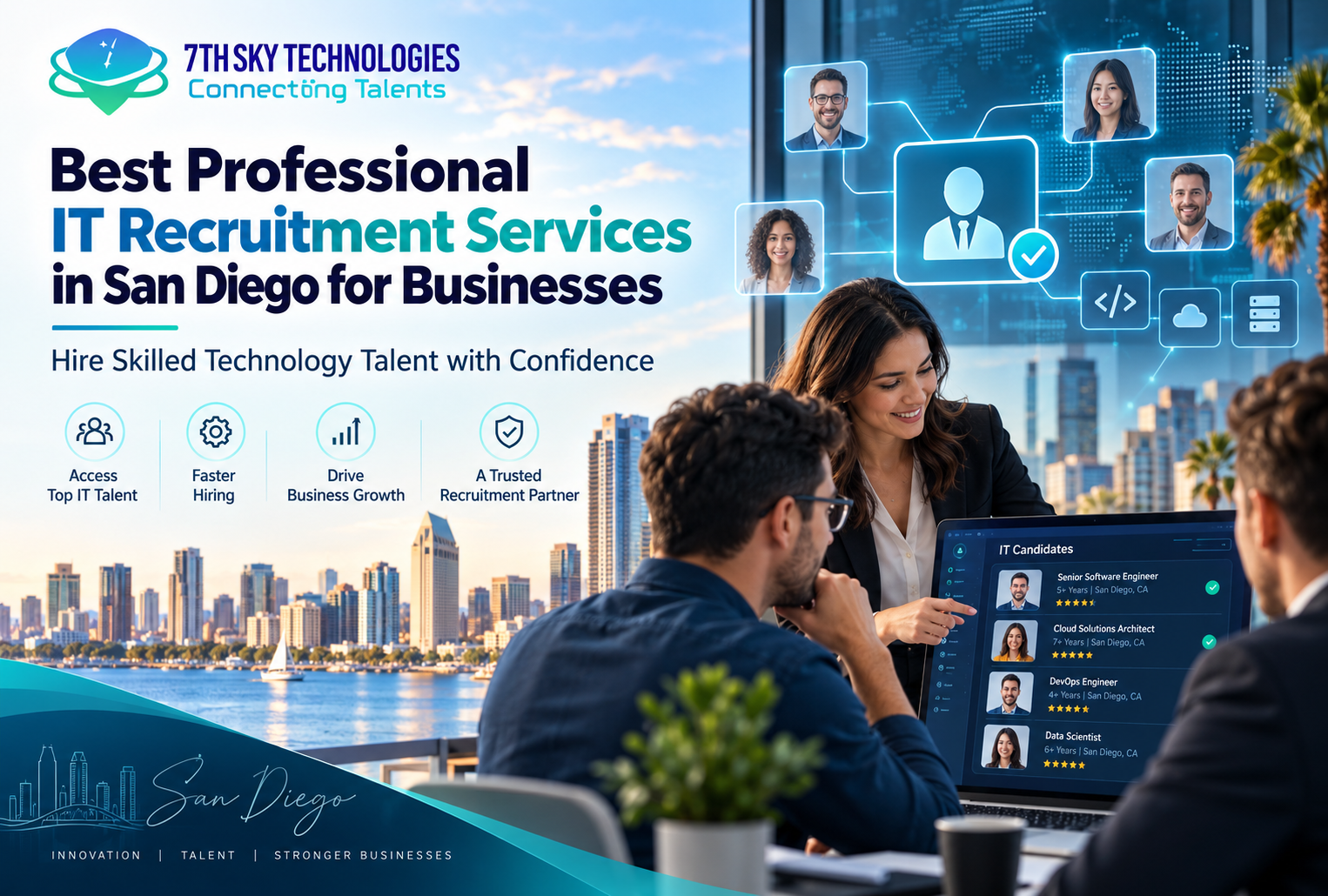 Best Professional IT Recruitment Services in San Diego for Businesses by 7th Sky Technologies