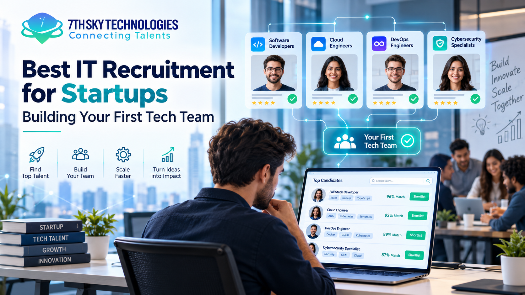 Best IT Recruitment for Startups Building Your First Tech Team by 7th Sky Technologies